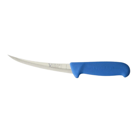 Victory Pro Grip 3PCS Skinning & Curved Boning Knife Set Hollow Ground Blue