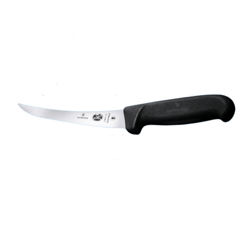 a knife with a black handle on a black background