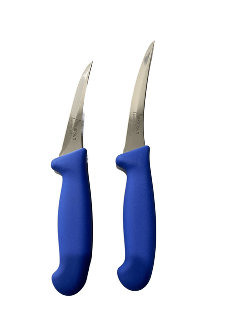 a pair of blue scissors sitting next to each other