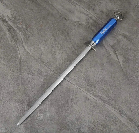 Butchers BOOST 12" Knife Sharpener Rod Microfine Knife Sharpening Steel Blue AllYourBlades