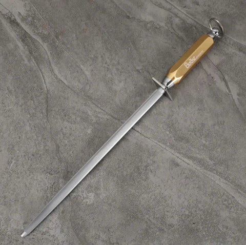 Butchers BOOST 12" Knife Sharpener Rod Microfine Knife Sharpening Steel Gold AllYourBlades