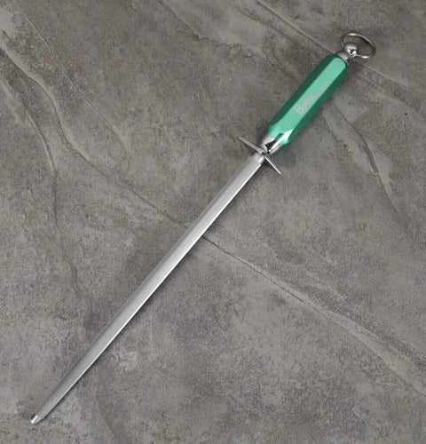 Butchers BOOST 12" Knife Sharpener Rod Microfine Knife Sharpening Steel Green AllYourBlades