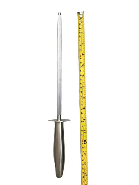 Butcher Knife Sharpening Stainless Steel Handle 10” Round Steel Sharpener