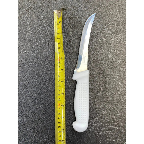 Diekensen 5' Curved Stiff Boning Knife White Ridged Grip Handle AllYourBlades