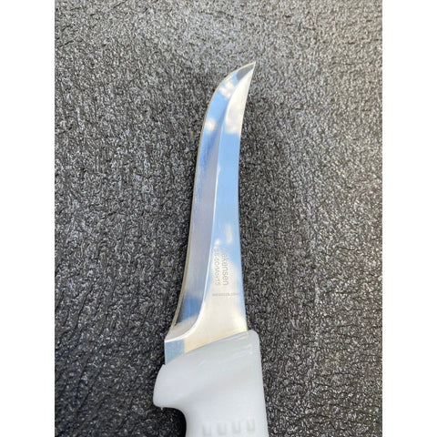 Diekensen 5' Curved Stiff Boning Knife White Ridged Grip Handle AllYourBlades