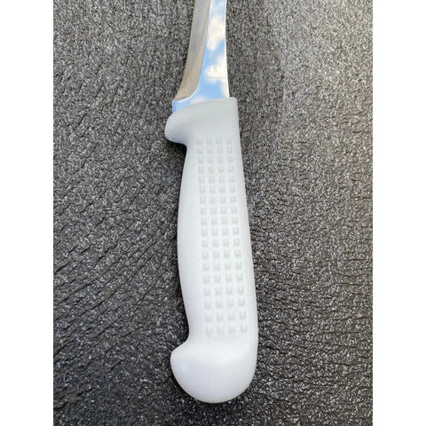 Diekensen 5' Curved Stiff Boning Knife White Ridged Grip Handle AllYourBlades