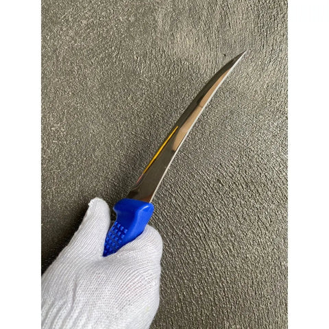 Diekensen 6' Curved Stiff Boning Knife Blue Ridged Grip Handle AllYourBlades