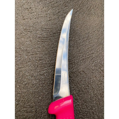 Diekensen 6' Curved Stiff Boning Knife Pink Ridged Grip Handle AllYourBlades