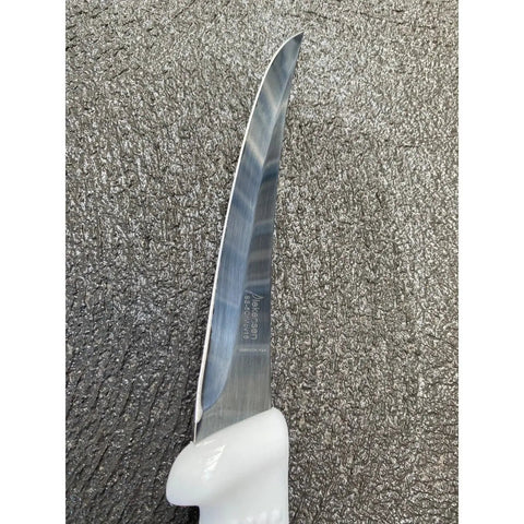 Diekensen 6' Curved Stiff Boning Knife White Ridged Grip Handle AllYourBlades