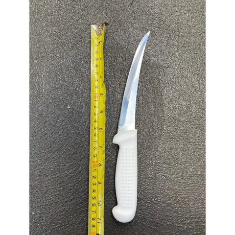 Diekensen 6' Curved Stiff Boning Knife White Ridged Grip Handle AllYourBlades
