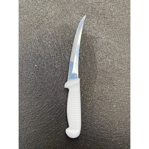 Diekensen 6' Curved Stiff Boning Knife White Ridged Grip Handle AllYourBlades
