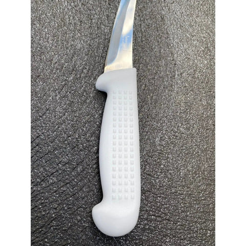 Diekensen 6' Curved Stiff Boning Knife White Ridged Grip Handle AllYourBlades