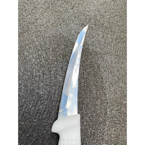 Diekensen 6' Curved Stiff Boning Knife White Ridged Grip Handle AllYourBlades