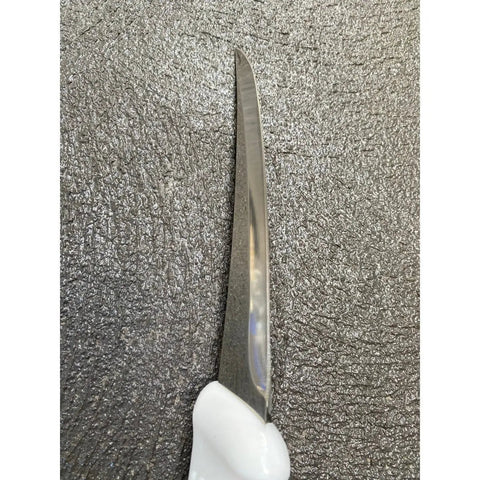 Diekensen 6' Curved Stiff Boning Knife White Ridged Grip Handle AllYourBlades