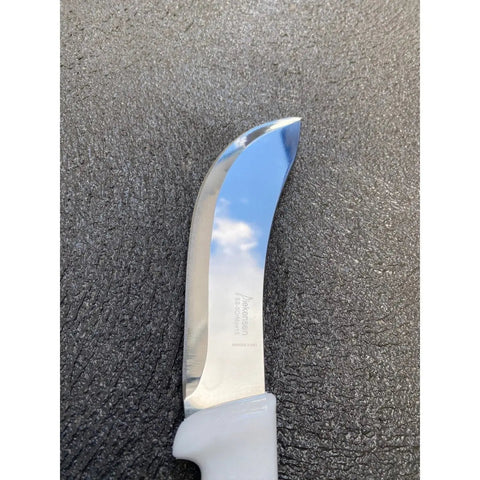 Diekensen 6' Curved Stiff Skinning Knife White Ridged Grip Handle AllYourBlades