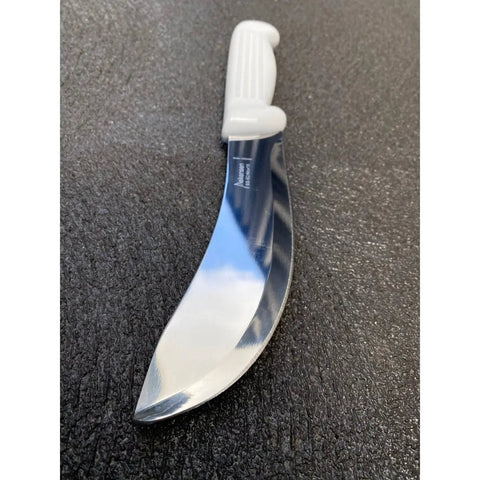 Diekensen 6' Curved Stiff Skinning Knife White Ridged Grip Handle AllYourBlades