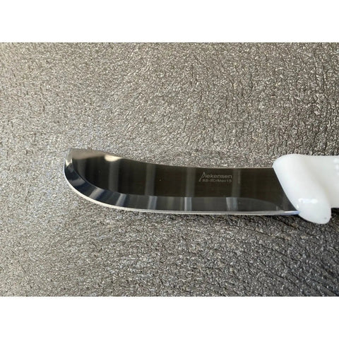 Diekensen 6' Curved Stiff Skinning Knife White Ridged Grip Handle AllYourBlades