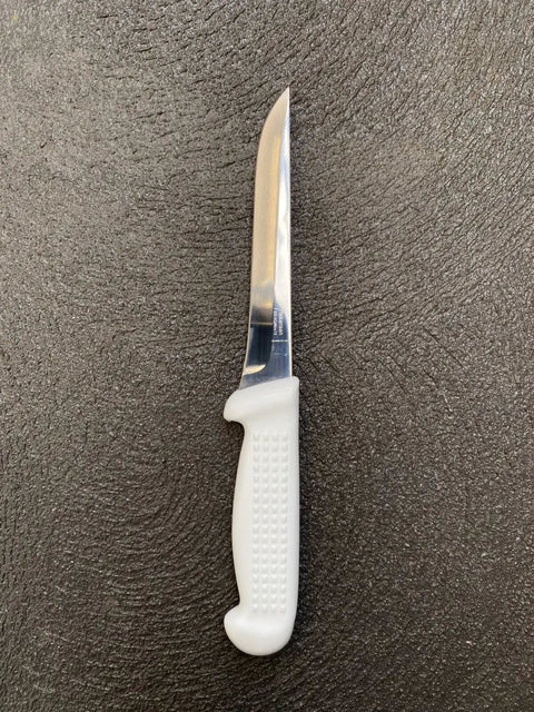 Diekensen Butchers 6'' 15cm Straight Curved Narrow Boning Knife Set White Ridged AllYourBlades