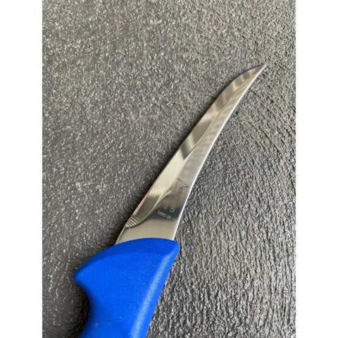 Diekensen Butchers Curved Stiff Boning Knife 5'' 13cm Blade - Blue AllYourBlades