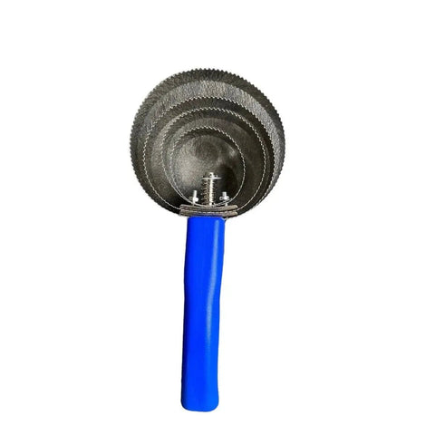 Diekensen Reversible Stainless Steel Curry Comb with Soft Touch Grip Blue AllYourBlades