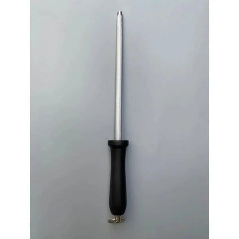 Stainless Steel Fine Cut Round Sharpening Steel- Black Handle AllYourBlades