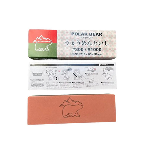 NANIWA Polar BearJapanese Knife Sharpening Stone Combination #300/#1000 NAK-K3-10