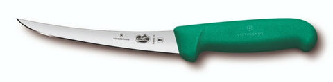 New VICTORINOX Fibrox Boning Knife 12cm Curved Narrow Flexible Blade Green 5.6604.12