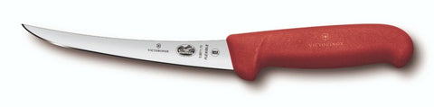 New VICTORINOX Fibrox Boning Knife 12cm Curved Narrow Flexible Blade Red 5.6611.12