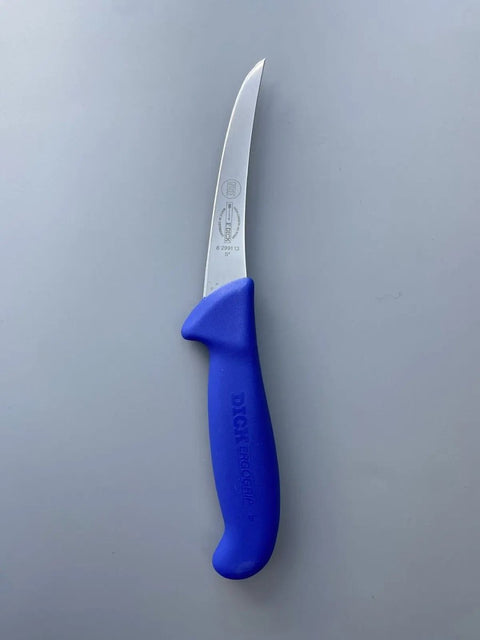 SET OF 3 F.DICK BUTCHERS ERGOGRIP 5" CURVED STIFF BONING KNIFE BLUE 13CM HUNTER AllYourBlades