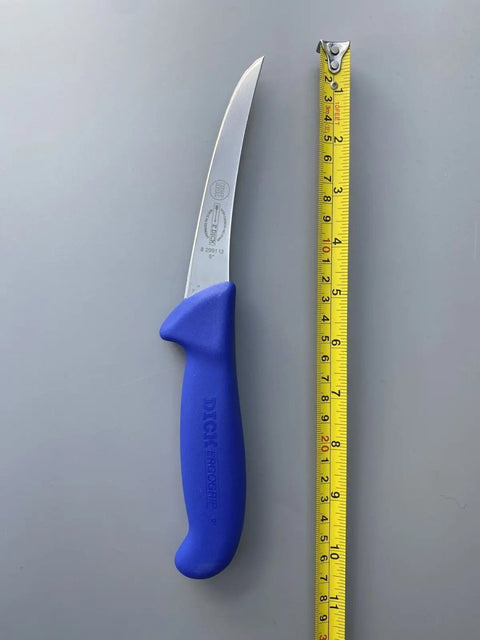 SET OF 3 F.DICK BUTCHERS ERGOGRIP 5" CURVED STIFF BONING KNIFE BLUE 13CM HUNTER AllYourBlades