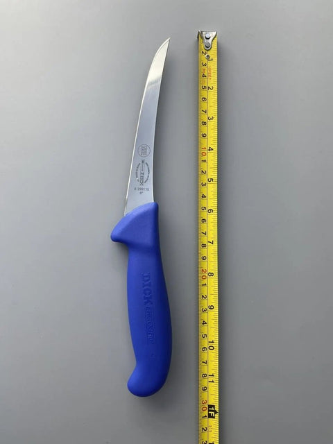 SET OF 3 F.DICK ERGOGRIP 15CM 6" BUTCHERS CURVED STIFF BONING KNIFE BLUE F DICK AllYourBlades