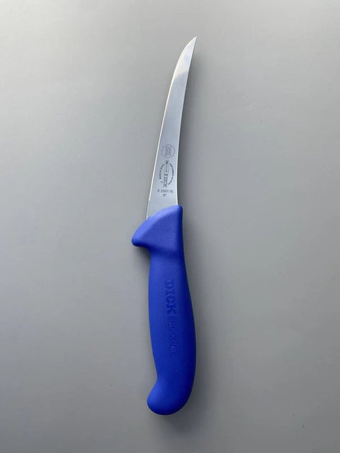 SET OF 3 F.DICK ERGOGRIP 15CM 6" BUTCHERS CURVED STIFF BONING KNIFE BLUE F DICK AllYourBlades