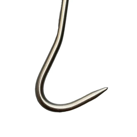 Stainless Steel Abattoir Hook with 40cm Handle Boning Hook, Beef Boner, Butcher, Hunter, Chef, Meat Works TH-40