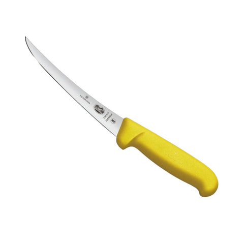 New VICTORINOX Fibrox Boning Knife 12cm Curved Flexible Narrow Blade Yellow 5.6618.12