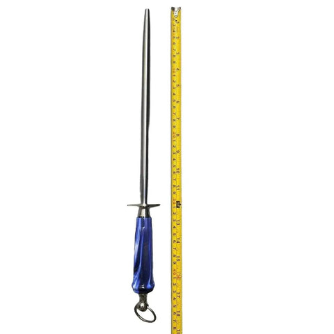 Voost Round Polished Honing Steel 12 inches Blue Handle VPO-01