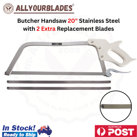 MAKO MAX 20" Butcher Handsaw Stainless Steel with 2 Extra Replacement Blades