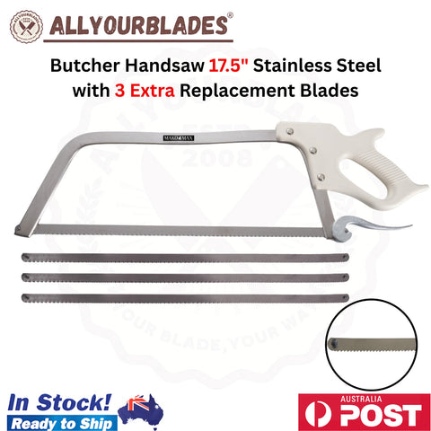 MAKO MAX 17.5" Butcher Handsaw Stainless Steel with 3 Extra Replacement Blades