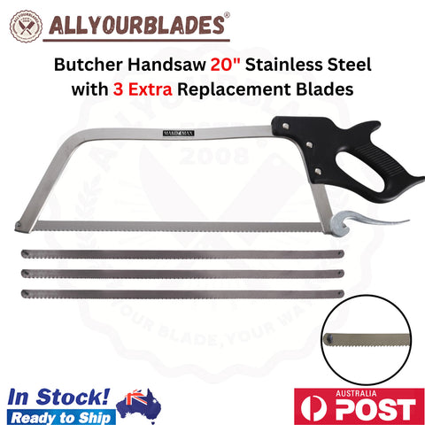 MAKO MAX 20" Butcher Handsaw Stainless Steel with 3 Extra Replacement Blades