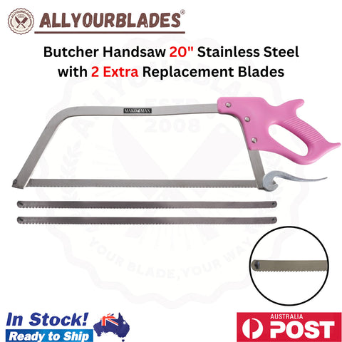 MAKO MAX 20" Butcher Handsaw Stainless Steel with 2 Extra Replacement Blades