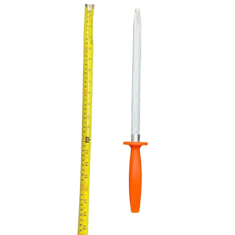 12 Inch Oval Stainless Steel Knife Sharpening Steel Orange Handle OVAL-12