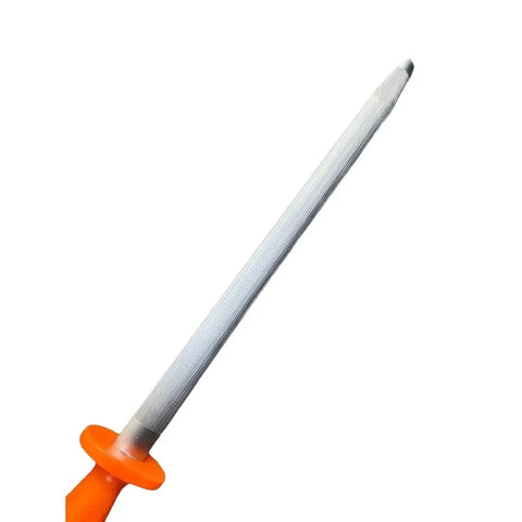 12 Inch Oval Stainless Steel Knife Sharpening Steel Orange Handle OVAL-12