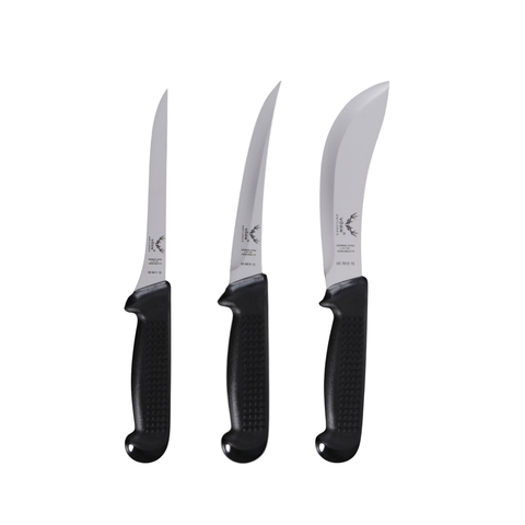 Vorn Antlorex Butcher Knife Set 6" Curved Boning, Straight Filleting & Skinning Knives German Steel