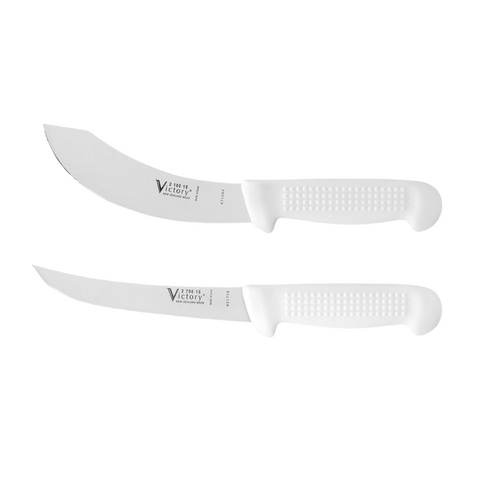 a pair of white knives sitting next to each other