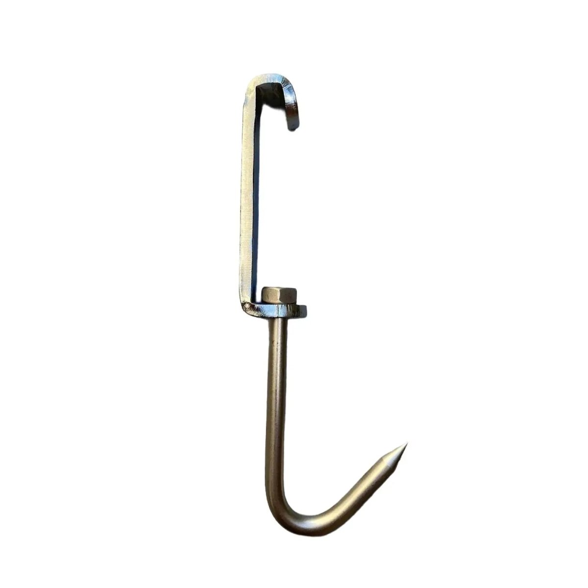 6PC Butchers Hunters Meat Rail Skid Hook Home Kill Hanging Carcasses M ...