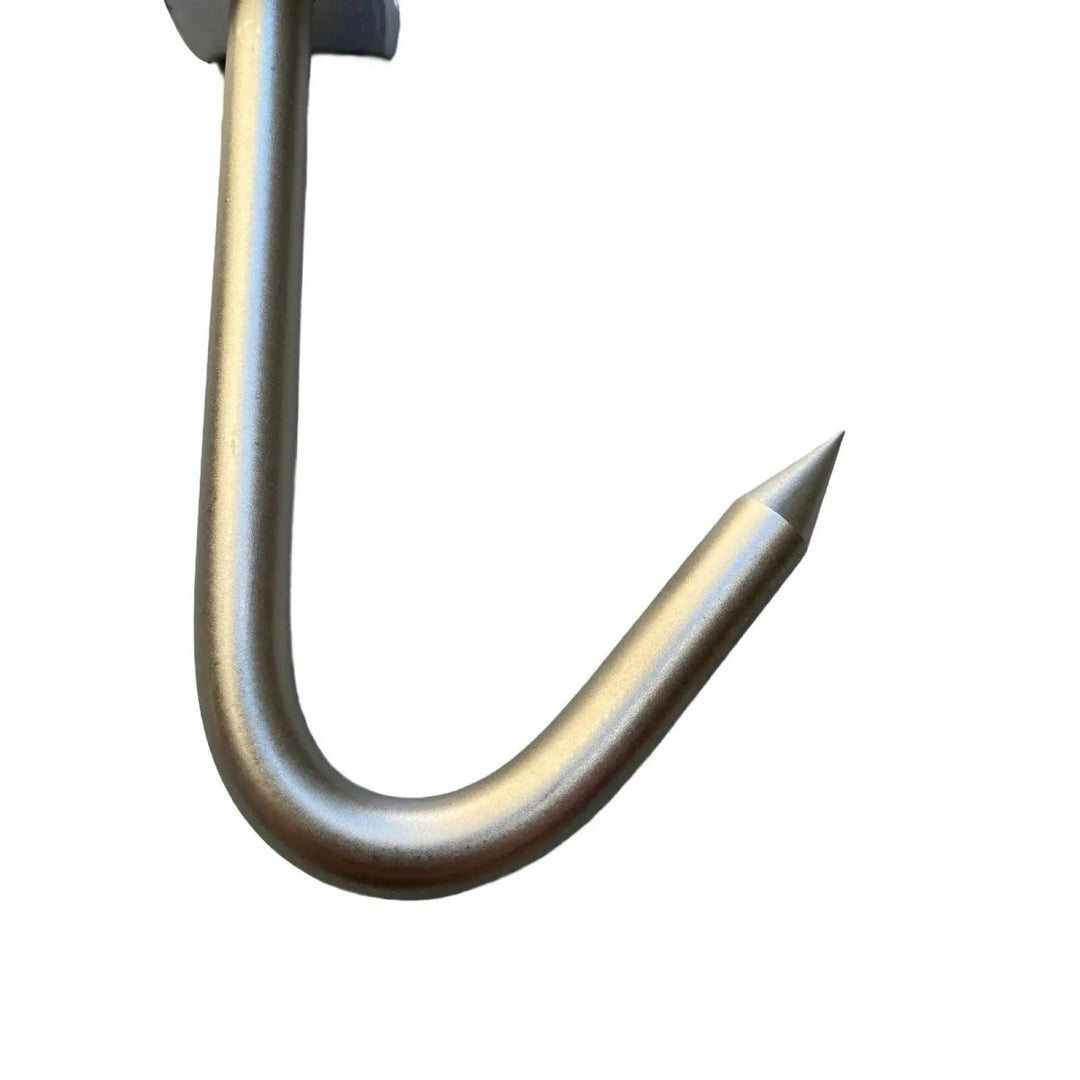6PC Butchers Hunters Meat Rail Skid Hook Home Kill Hanging Carcasses M ...