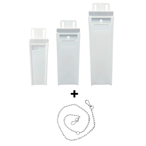 Butcher's Double Knife Pouch Scabbard with Full Stainless Steel Chain - Three Sizes