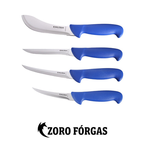 Zoro Forgas 4PCS Butchers Knife Set – Hollow Ground Boning & Skinning Knives