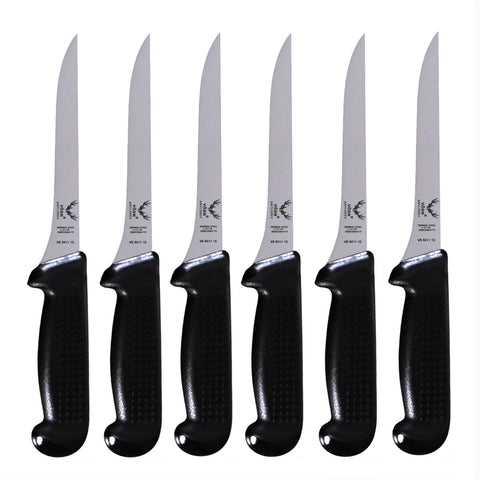 Butchers 6" Straight Flexible Taper Filleting Knife Set of 6