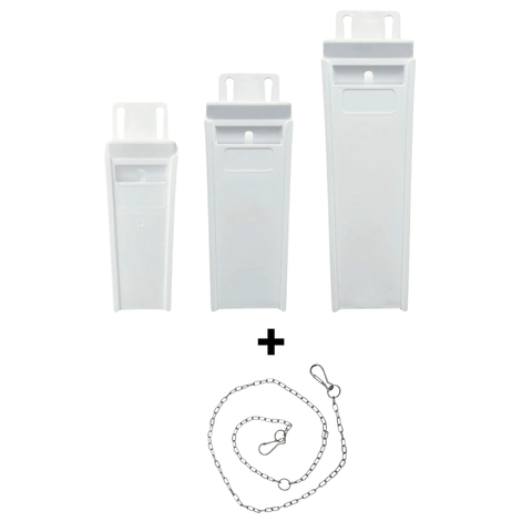 Butcher's Double Knife Pouch Scabbard with Full Stainless Steel Chain - Three Sizes