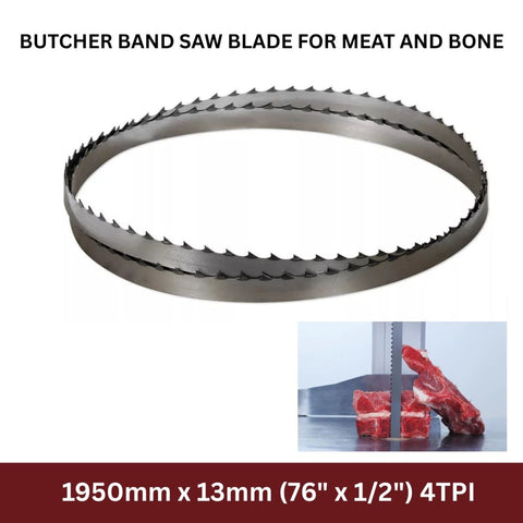 Butchers Meat Bandsaw Blade 1950x13mm x 4 TPI for Coleman & Old Fountain Bandsaw